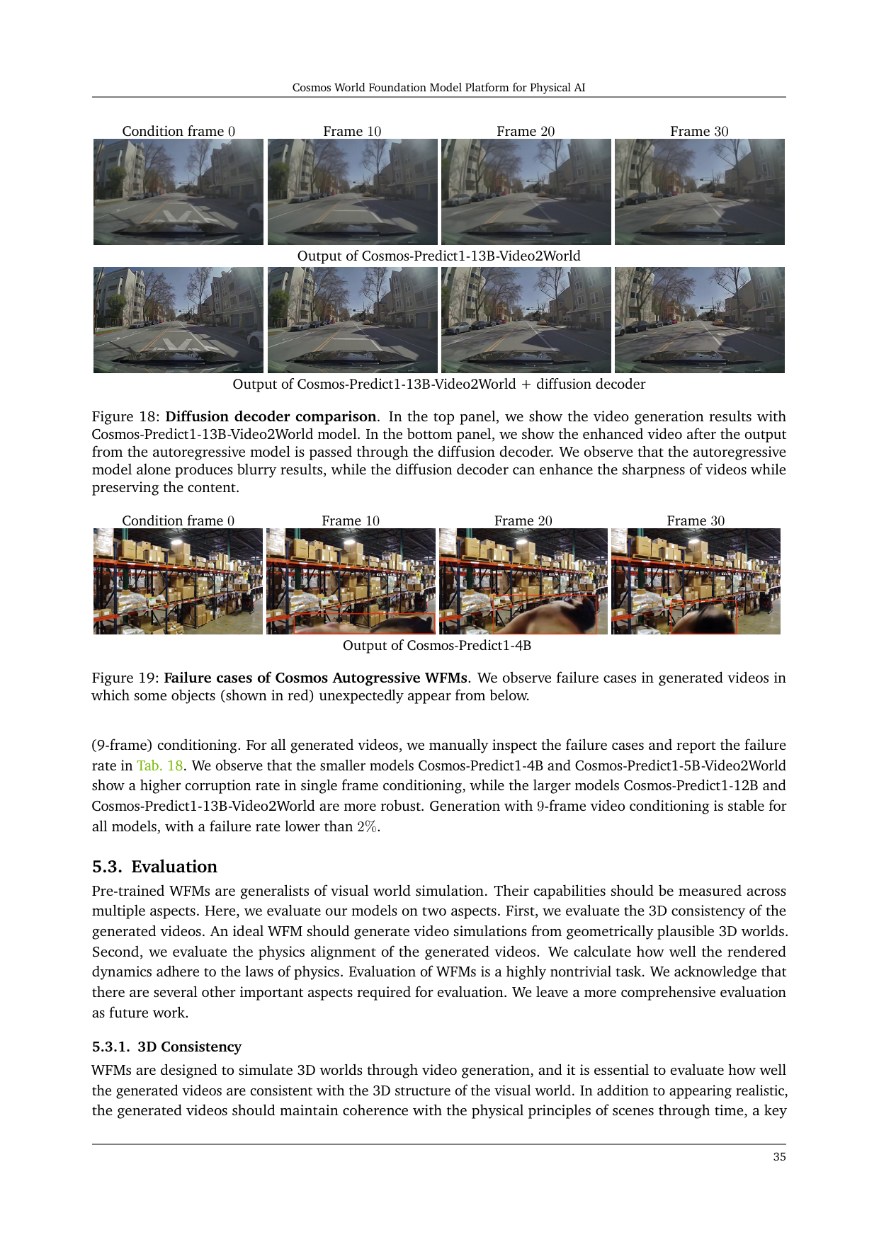 Figure 19：AR WFM 失效案例——红色物体从画面底部凭空出现（object impermanence）